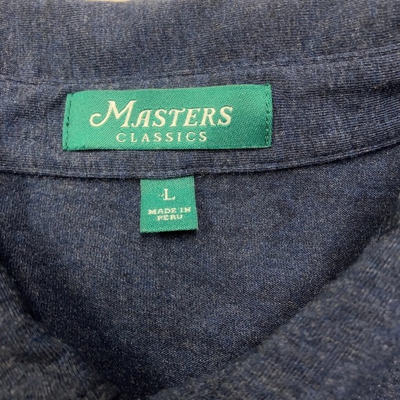 Masters Classics Golf Polo Shirt Men's L Heathered Blue Cotton - Picture 2 of 6